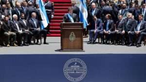 Javier Milei en su discurso de asunción como Presidente de la Nación
