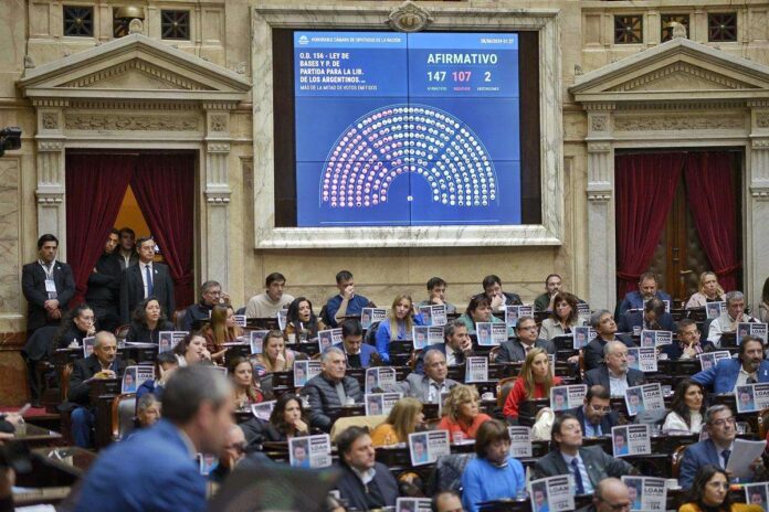 Sesión en la Cámara de Diputados de la Nación