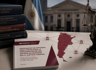 Las 24 propuestas que presentó INECIP para fortalecer el sistema acusatorio y reformar la Justicia Federal Imagen creada con Inteligencia Artificial.
